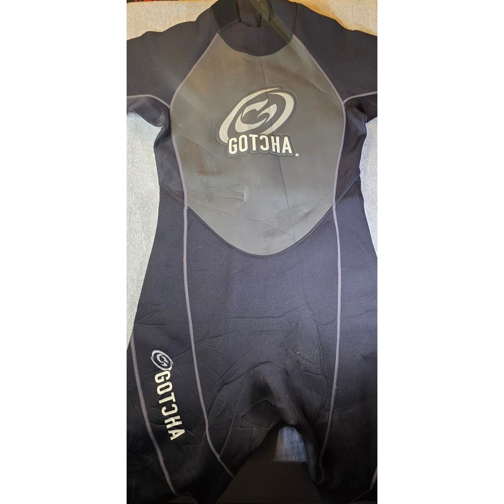 Gotcha Mens Shorty Wetsuit 2.2mm Titanium Black Grey 4-Way Stretch Surf Suit